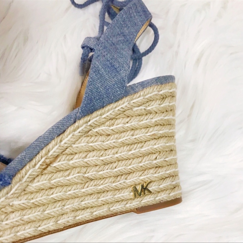 Michael Kors Tibby Lace-Up Denim Wedge✨Brand New! - Picture 4 of 5